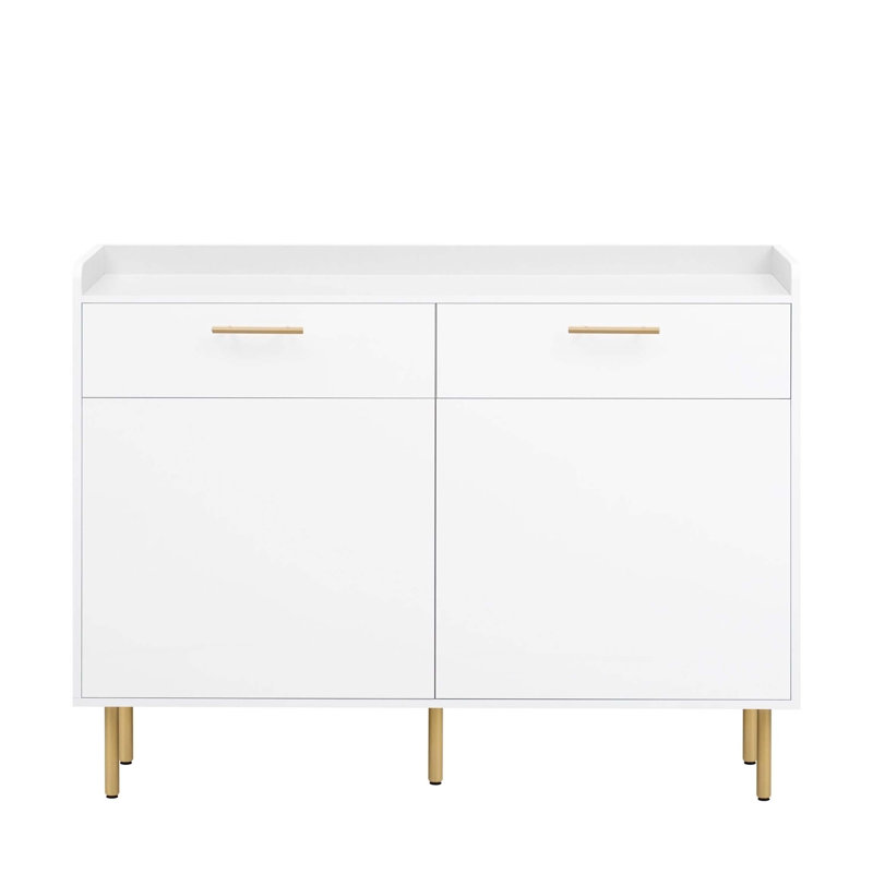 Armoire de rangement en bois avec tiroirs 47,20 po Jerina, Blanc