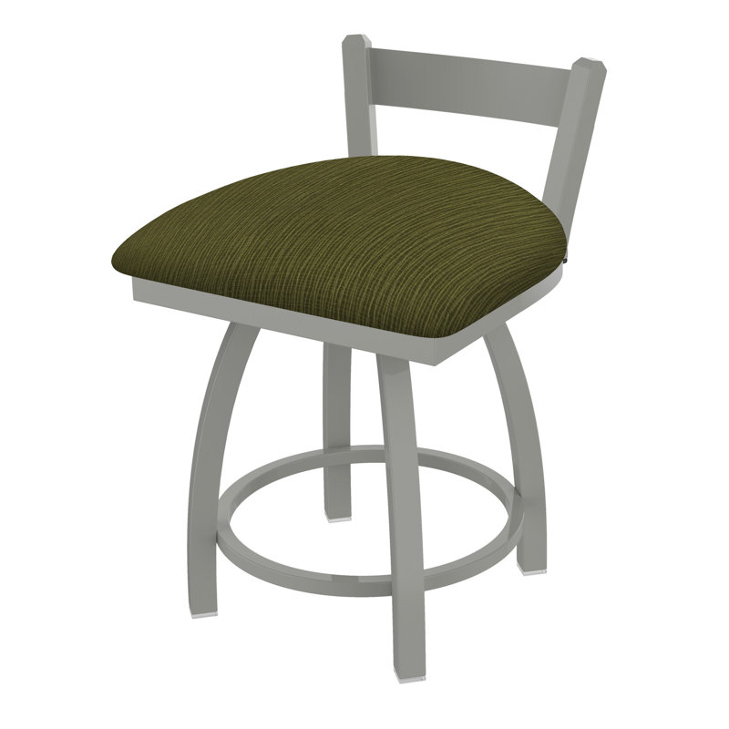 Tabouret de coiffeuse en métal Catalina, Nickel anodisé, Tissu-graphique perroquet