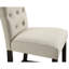Ensemble de 2 tabourets de bar à dossier haut, revêtement beige, piètement en bois, structure en bois