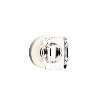 Emtek Privacy Interior Mortise Set w/ Disc Rosette & Windsor Glass Knob (RH)