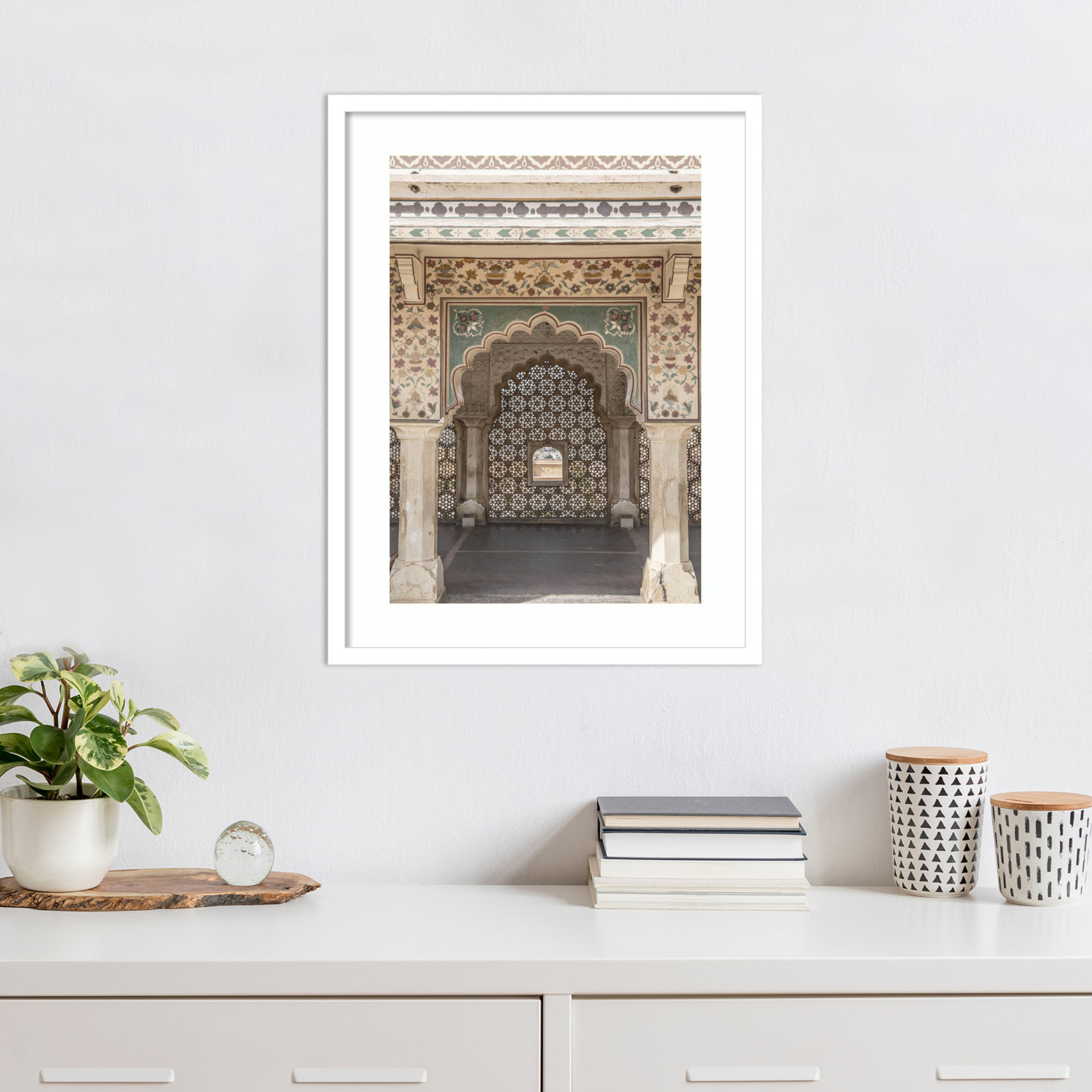 Daisey "Desert Palace" Print, White , 25" H x 19" W
