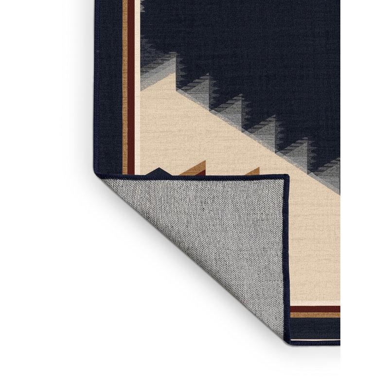 Tapis géométrique mauve lavable à la machine d'inspiration mondiale Benson, 7 x 9