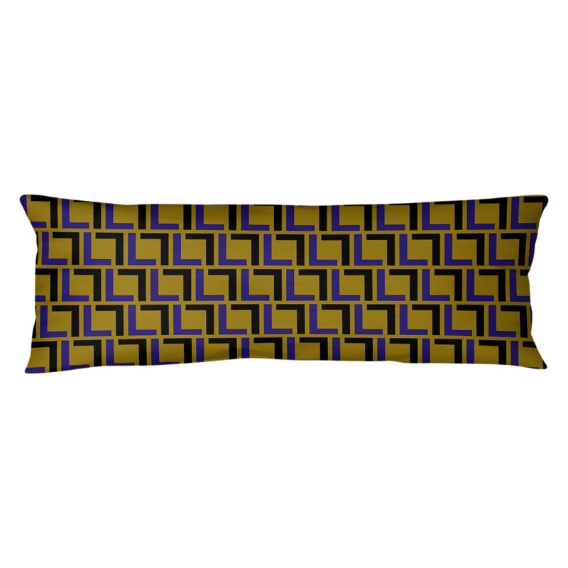 Polyester Medium Pillow, Microfiber, Purple/White/Metallic Gold