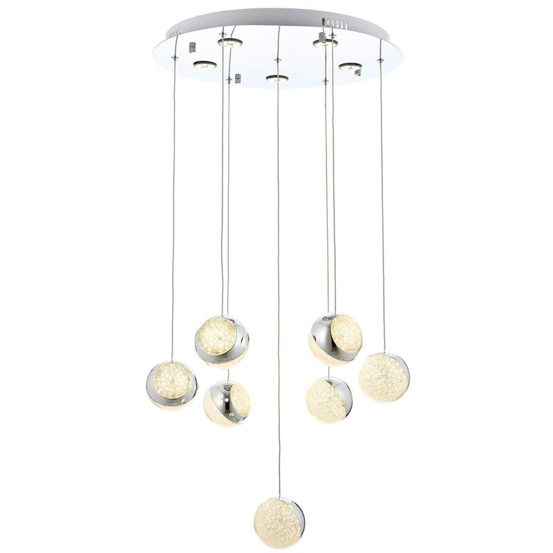 Luminaire suspendu en forme de globe à 7 lumières DEL