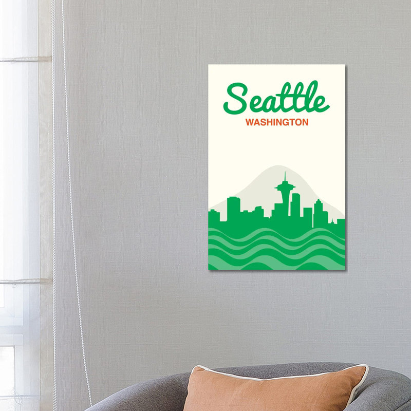 Seattle Skyline 1 Piece Wrapped Canvas Wall Art, 66.04 cm H x 45.72 cm W x 3.175 cm D