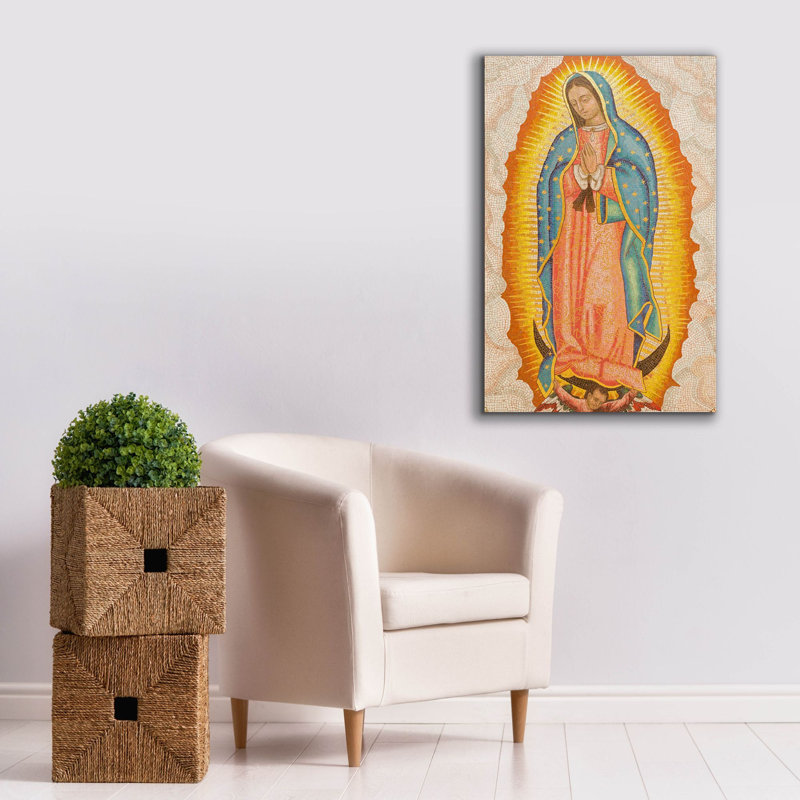 Notre-Dame de Guadalupe sur toile, H 40 po x l 26 po x P 1,5 po
