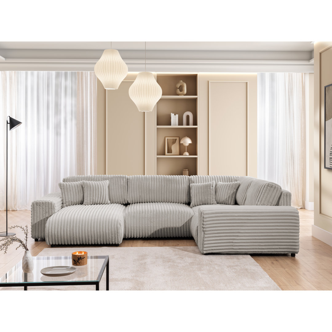 Mollis 6 Seater Corduroy Corner Sofa