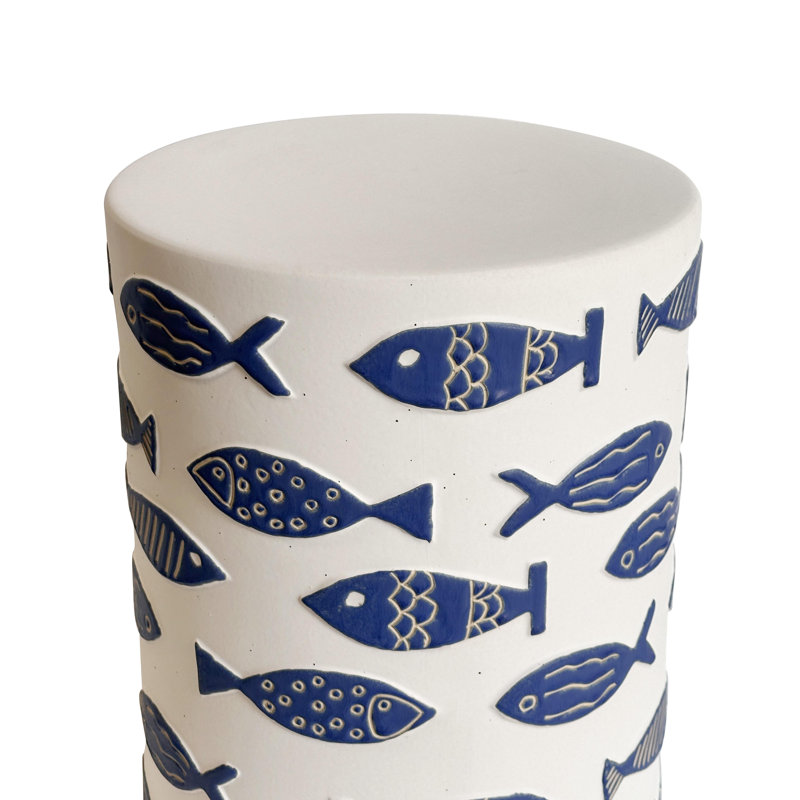 Table Tempest en céramique avec poisson bleu