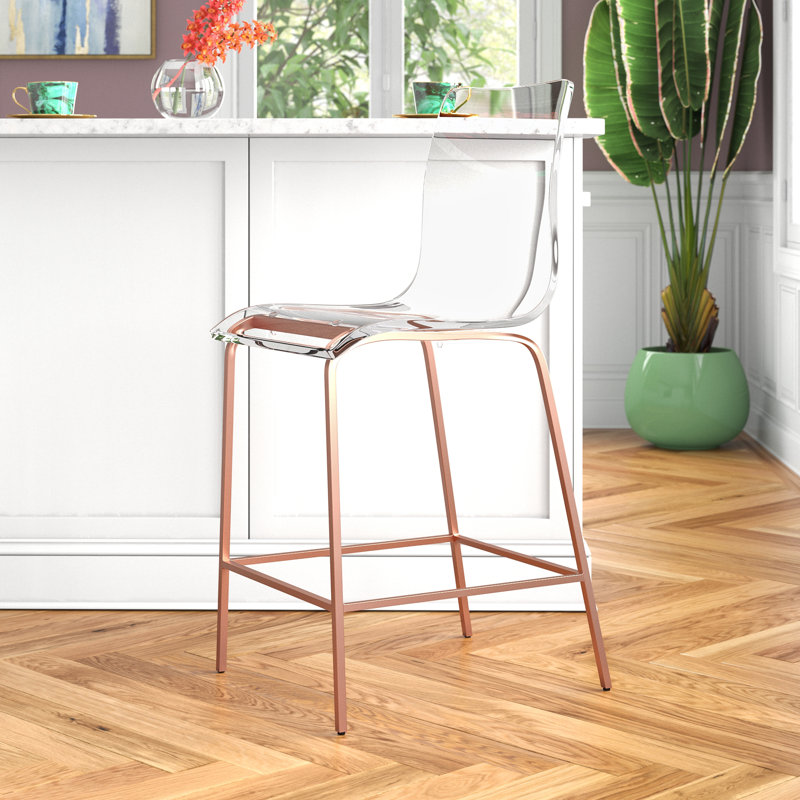 Tabouret de comptoir 25,5 po Olyver, Or rose