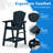HDPE Tall Adirondack Chair Set with Removable Double Connecting Trays (Set of 2)-18047620