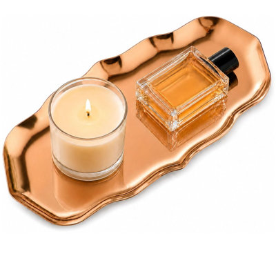Rose Gold Wave Stainless Steel Decorative Tray