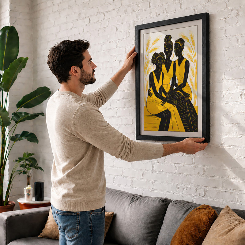 Wheat and Devotion Graphic - Framed Print, Unframed, A4 - 29.7 x 21.0 cm