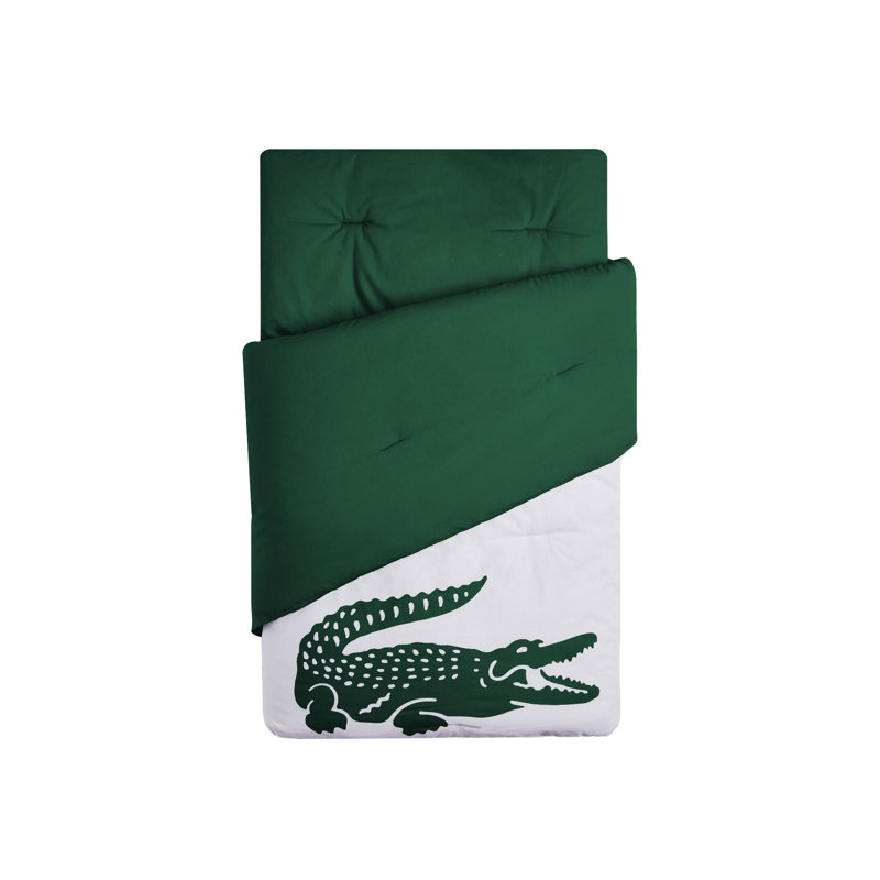 Ensemble d'édredon réversible standard en coton 4 pièces, Vert, Édredon pour lit simple + 1 taie décorative stan