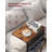 C-Shaped End Table With Charging Station And Storage Bag, Compact Side Table For Couch, Recliner, And Sofa, Ideal For Living Room And Bedroom