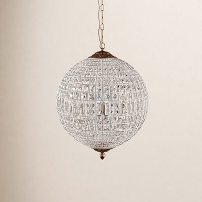 Rola Steel and Crystal Dimmable Globe Chandelier
