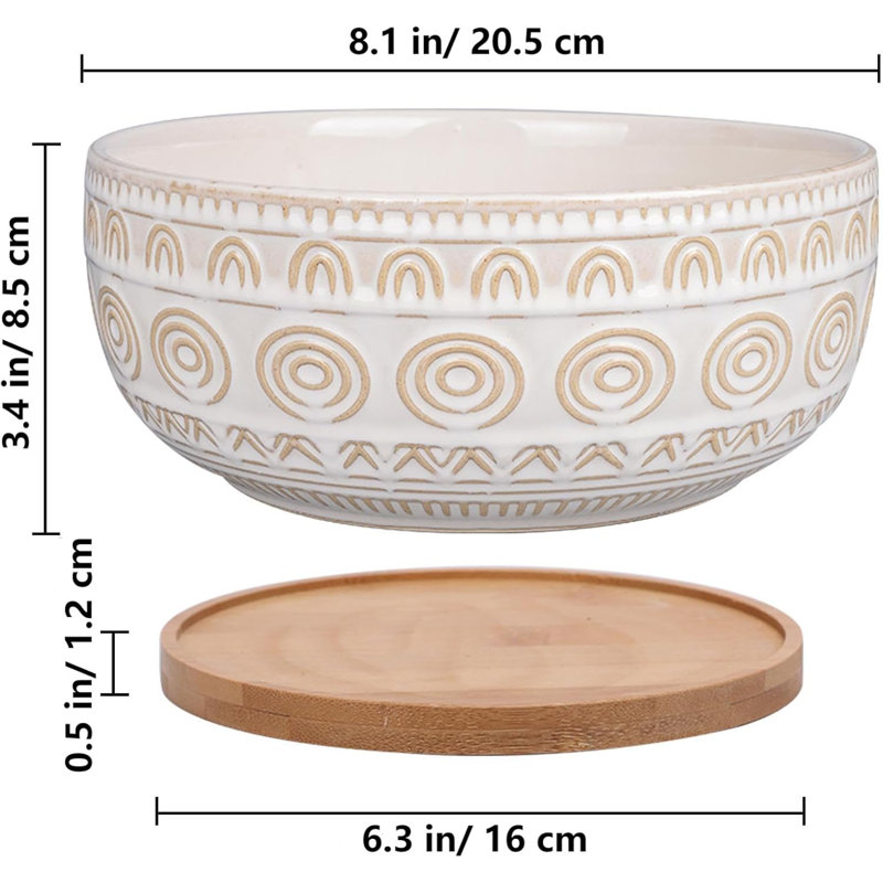 Jardinière succulente en céramique blanche 8 "avec drainage et soucoupe