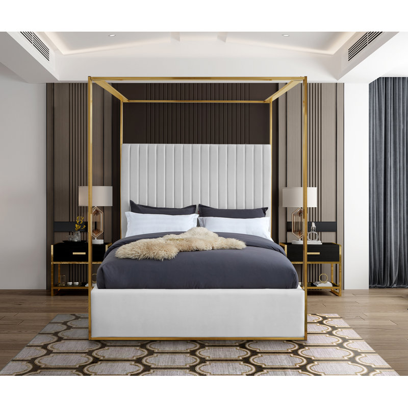 Jones Upholstered Canopy Bed, Queen
