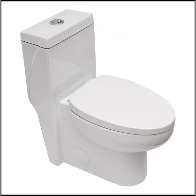 Toilette moderne en céramique une pièce, double chasse avec siège à revêtement doux