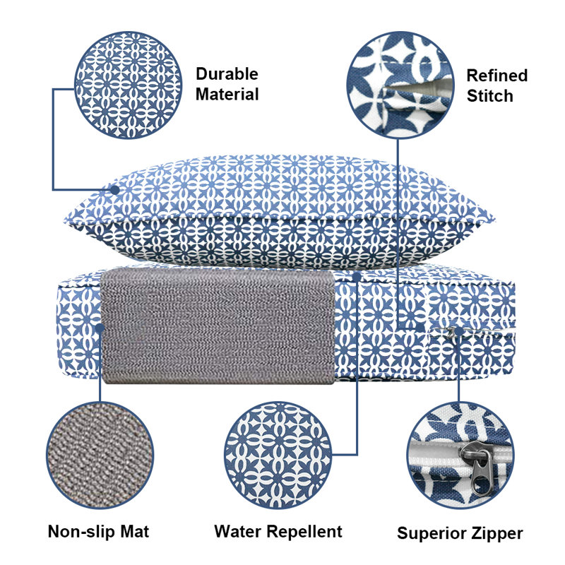 Outdoor/Indoor Chair Cushion Set, Deep Seat Patio Furniture Replacement Cushions, Tan