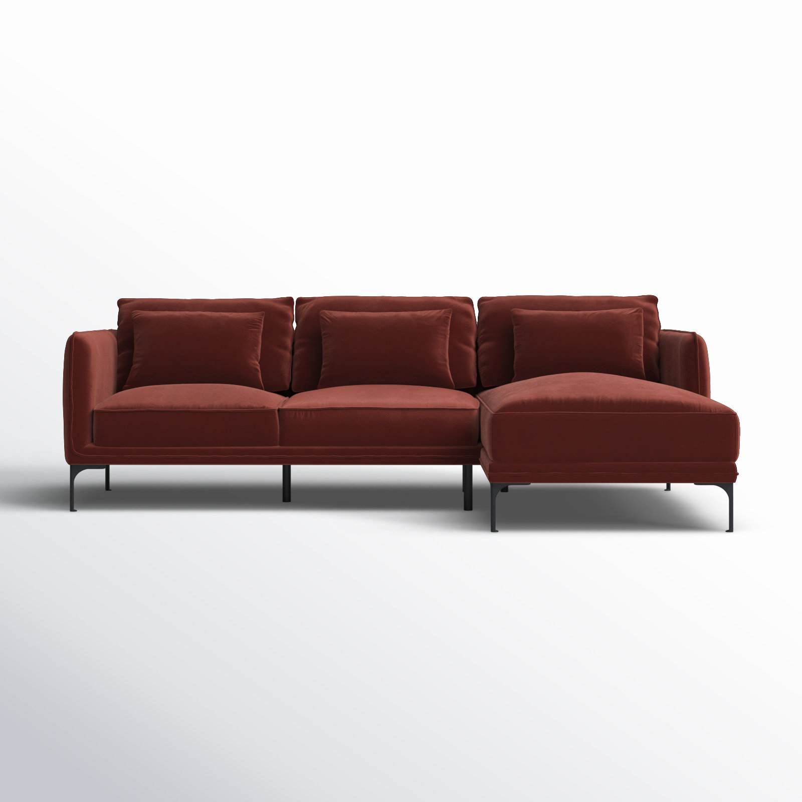 Rae 2 - Piece Upholstered Chaise Sectional, Cinnamon Cotton Blend, Right Hand Facing
