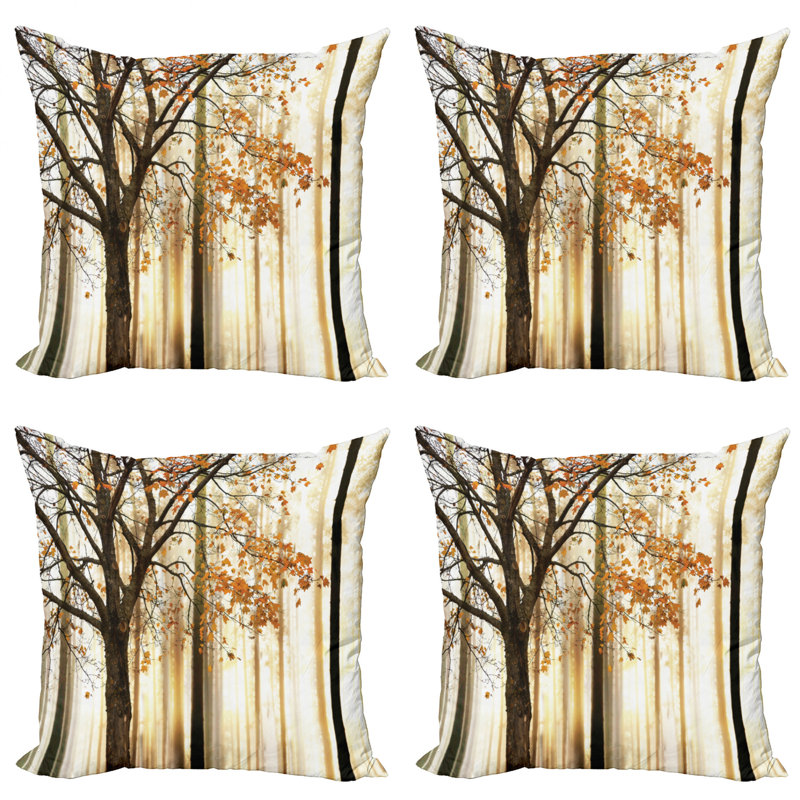 Ensemble de 4 coussins décoratifs Ambesonne Autumn, 16 po x 16 po