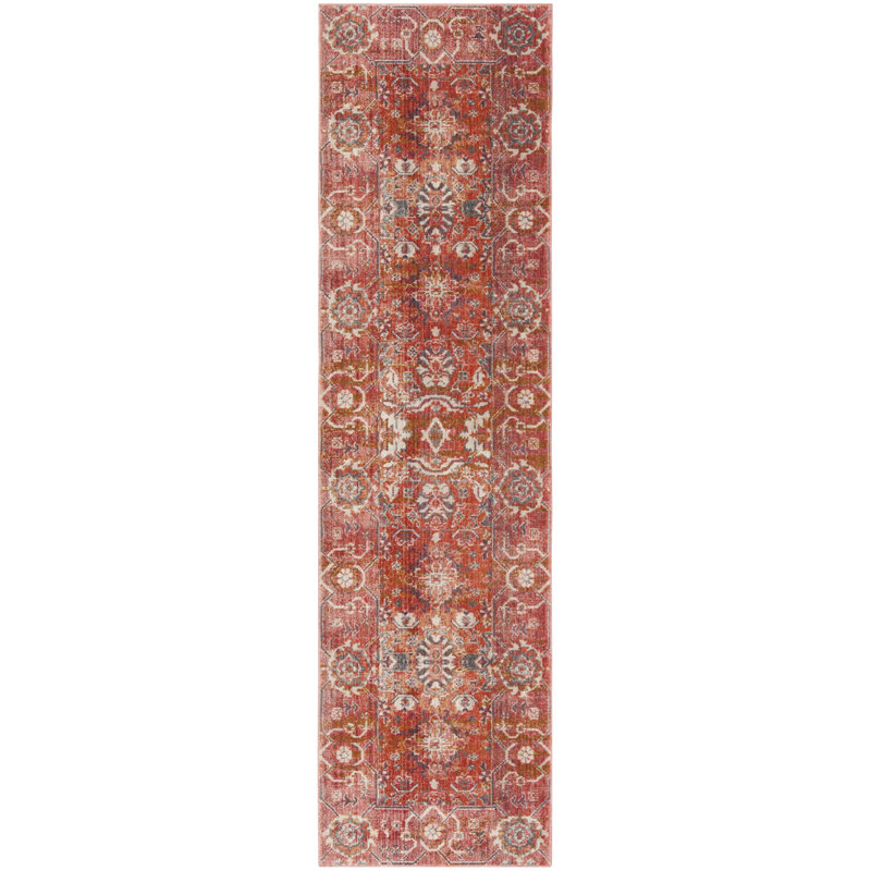 Glidewell Oriental Red/Orange Area Rug, Runner 2'2" x 12'