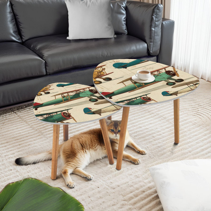 Ensemble de 2 tables basses gigognes Triangle