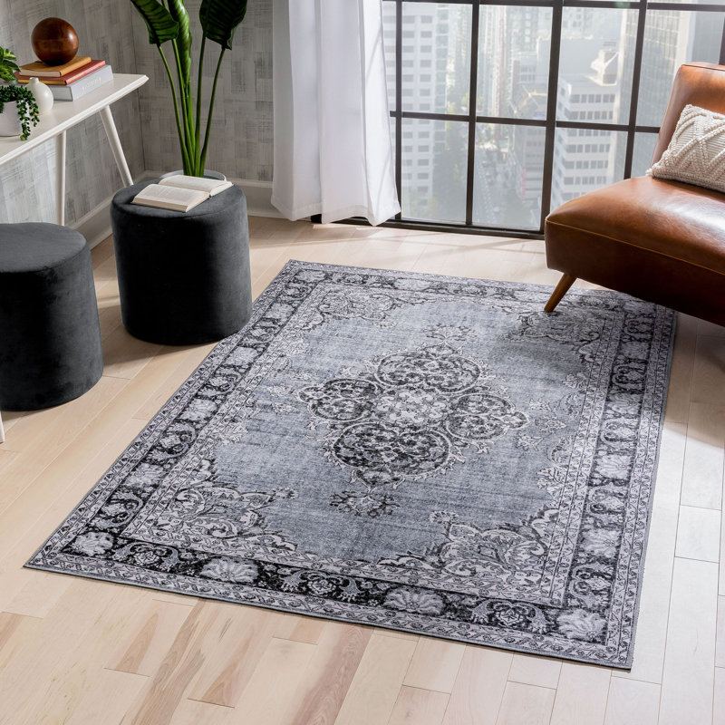 Nile Vintage Power Loom Grey Rug, Rectangle 230 x 290cm