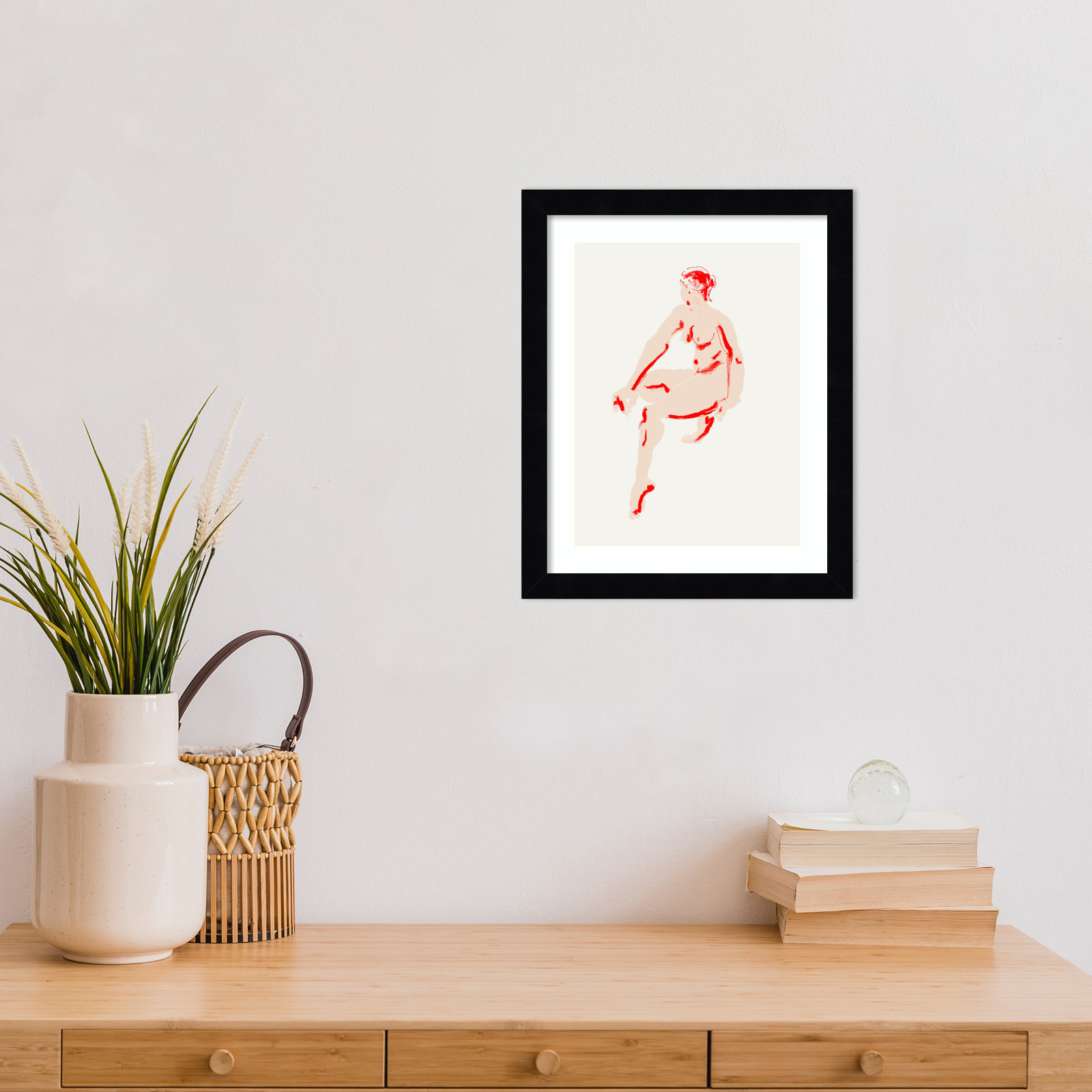 Henn "Naked Woman" Print, Black, 13" H x 11" W