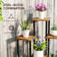 Outsunny 5 Tier Plant Stand, Tall Steel Wood Plant Shelf, Carbonised Finish