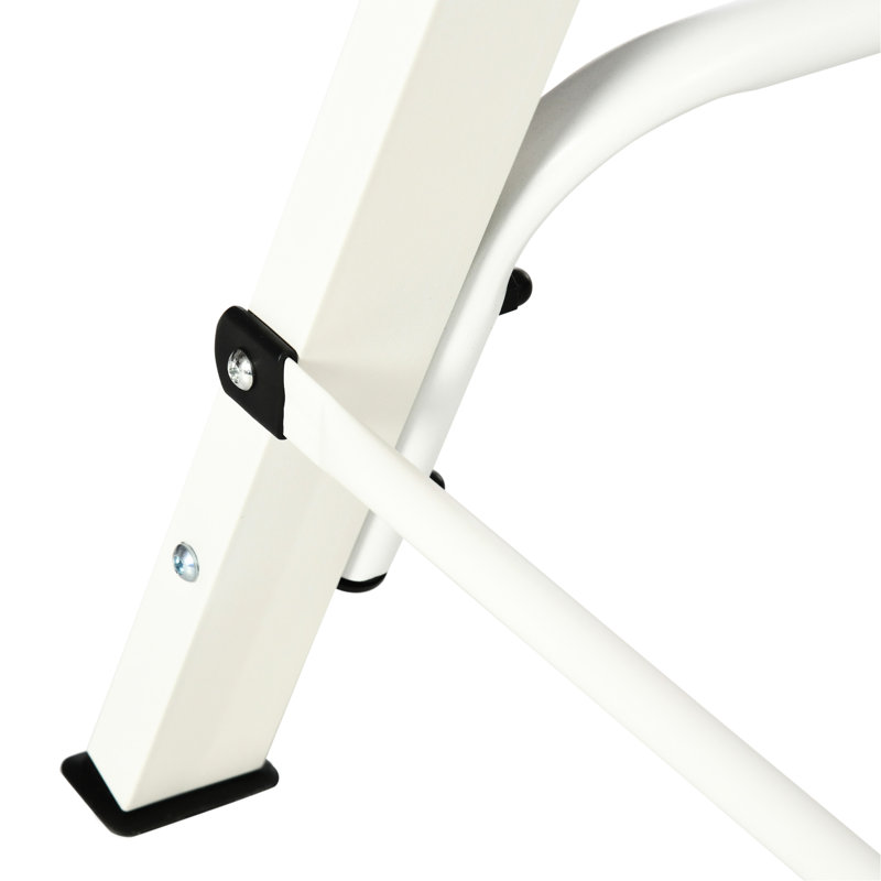 Portique de jeu en métal, capacité de 528 lb, structure blanche en blanc, pour les aires de loisirs extérieures
