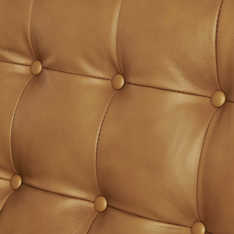 Modway Exalt Tufted Leather Loveseat, Tan