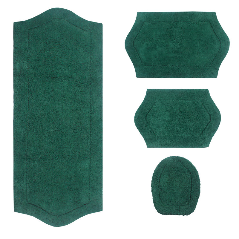 Tapis pour salle de bain Delean, Vert forêt