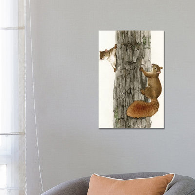 Squirrel Tag by Tracy Lizotte - Wrapped Canvas Painting
