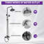 VIBRANTBATH Système de barre de robinet de douche à double tête à cascade noir mat 7,8 avec inverseur à 2 voies (valve à disque en céramique incluse)-88864175
