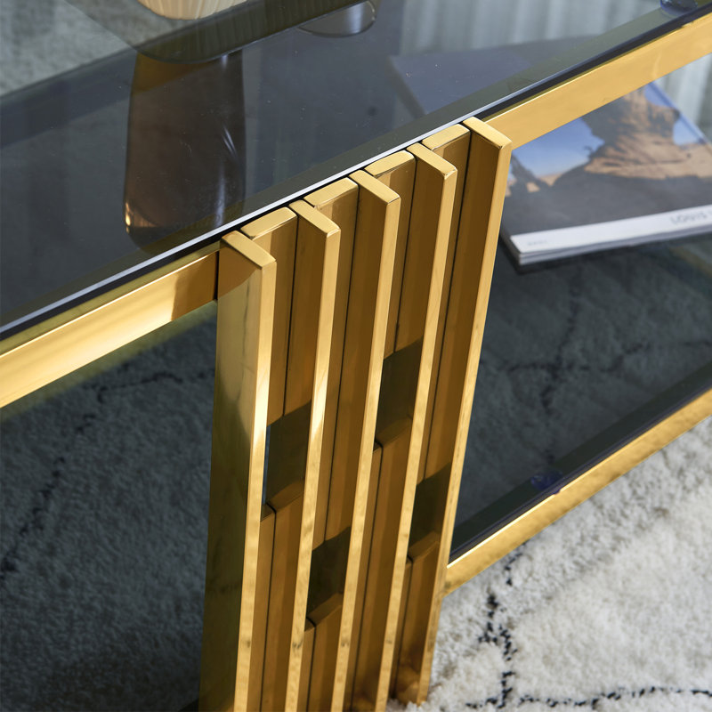 Table basse simple avec plateau en verre, Noir