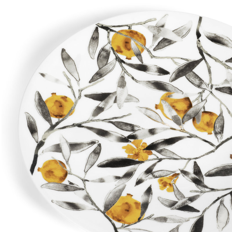 Pomegranate Handmade Porcelain China Salad/Dessert Plate