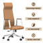 Fauteuil de bureau en cuir à haut dossier Sledmere-153412299