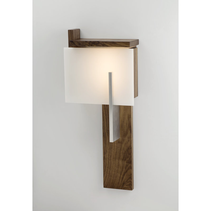 Oris 1 - Light LED Flush Mounted Sconce, Brushed Aluminum/Dark Stained Walnut, Oiled Walnut, 2700K