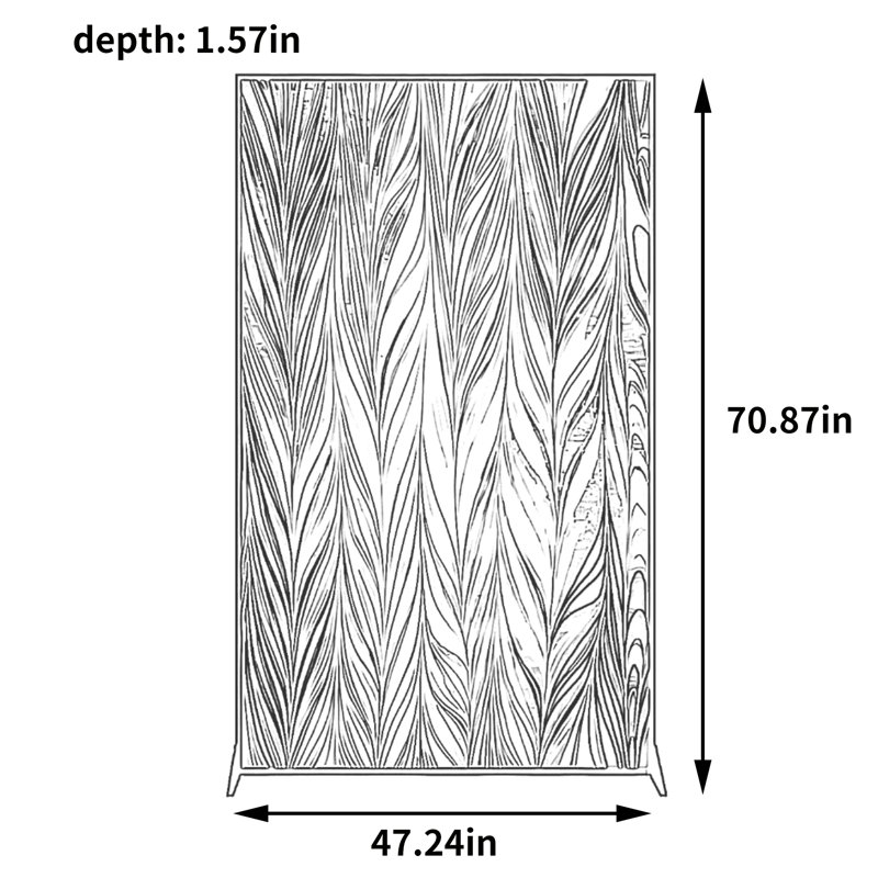 Écran moderne noir et or, H 70,87 po x l 47,24 po x P 1,57 po