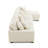 4 - Piece Upholstered White Faux Rabbit Fur Flannel Modular Sectional Sofa with Armrests & Throw Pillows-2067417775