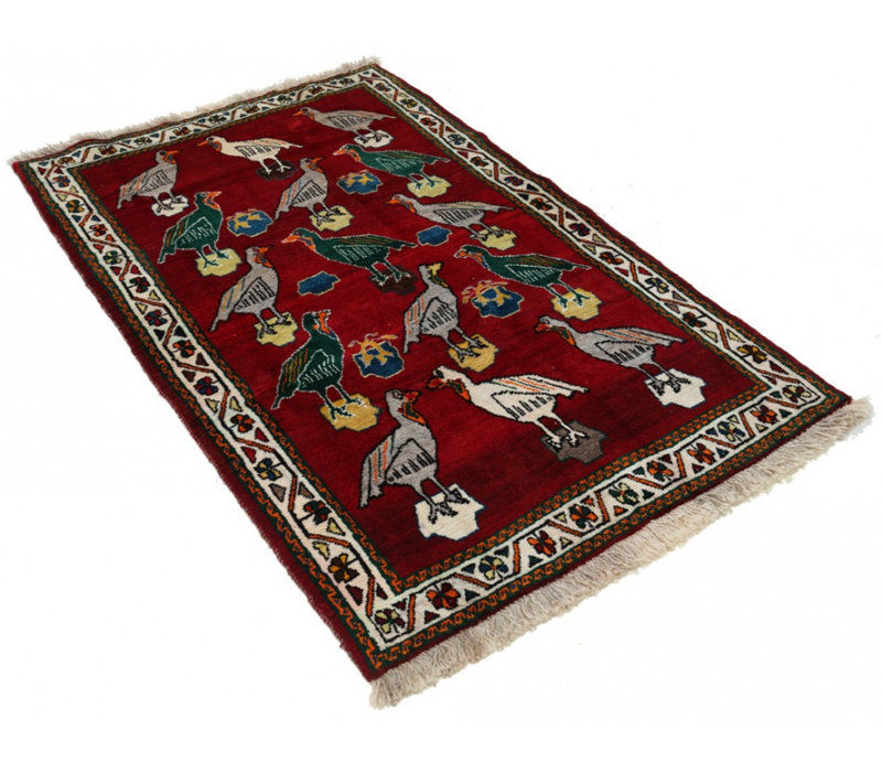 One-of-a-Kind 3'11'' X 6'5'' 1980s in Red/Green