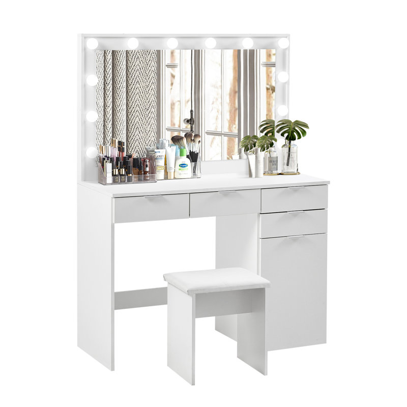 Braunstein Dressing Table with Mirror,105cm (W)×40cm (D)×140cm (H)