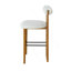 Tabouret de bar intérieur en bois Renee, finition noyer et revêtement ivoire, ensemble de 2-2028638012
