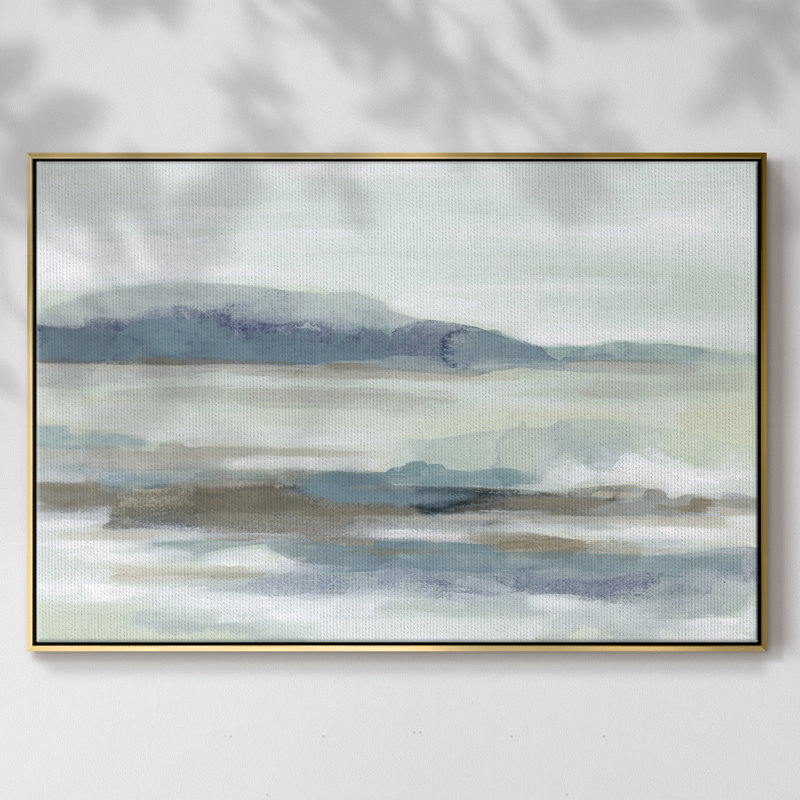 " Soft Shores II ", 25" H x 37" W x 2" D, Gold