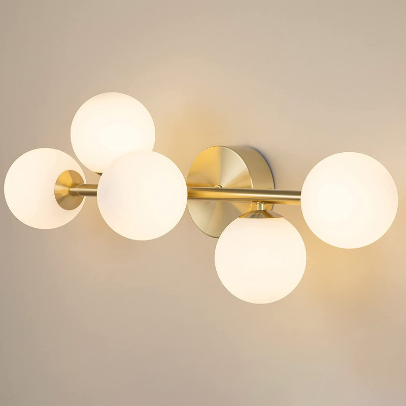 Humfleet 5 - Light Dimmable LED Vanity Light, Gold