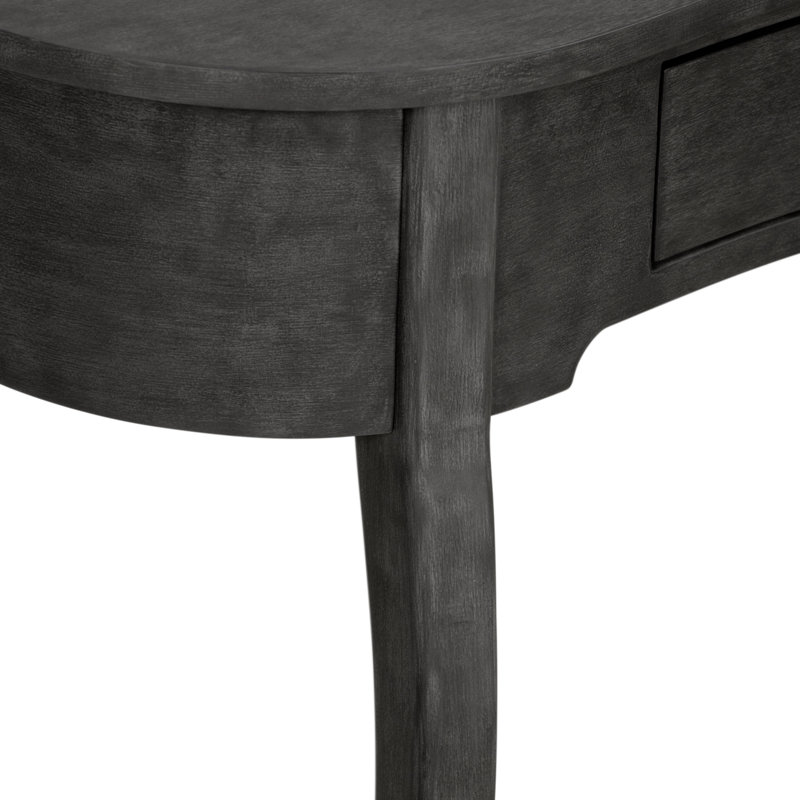 Dark Gray Wood Console Table with Storage Drawer