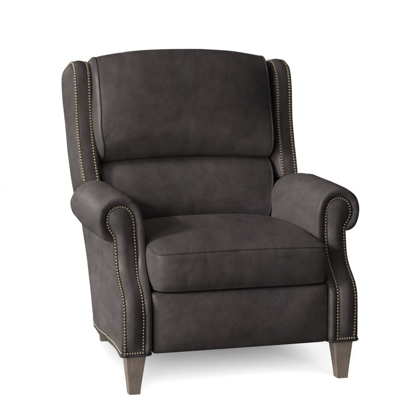 Huss Recliner, Stone, Manual, Aline Fumo Genuine Leather