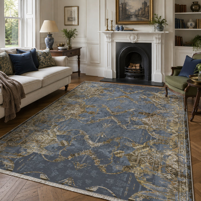 Vintage Look Cotton and Chenille Flatweave Area Rug, 120 x 180 cm
