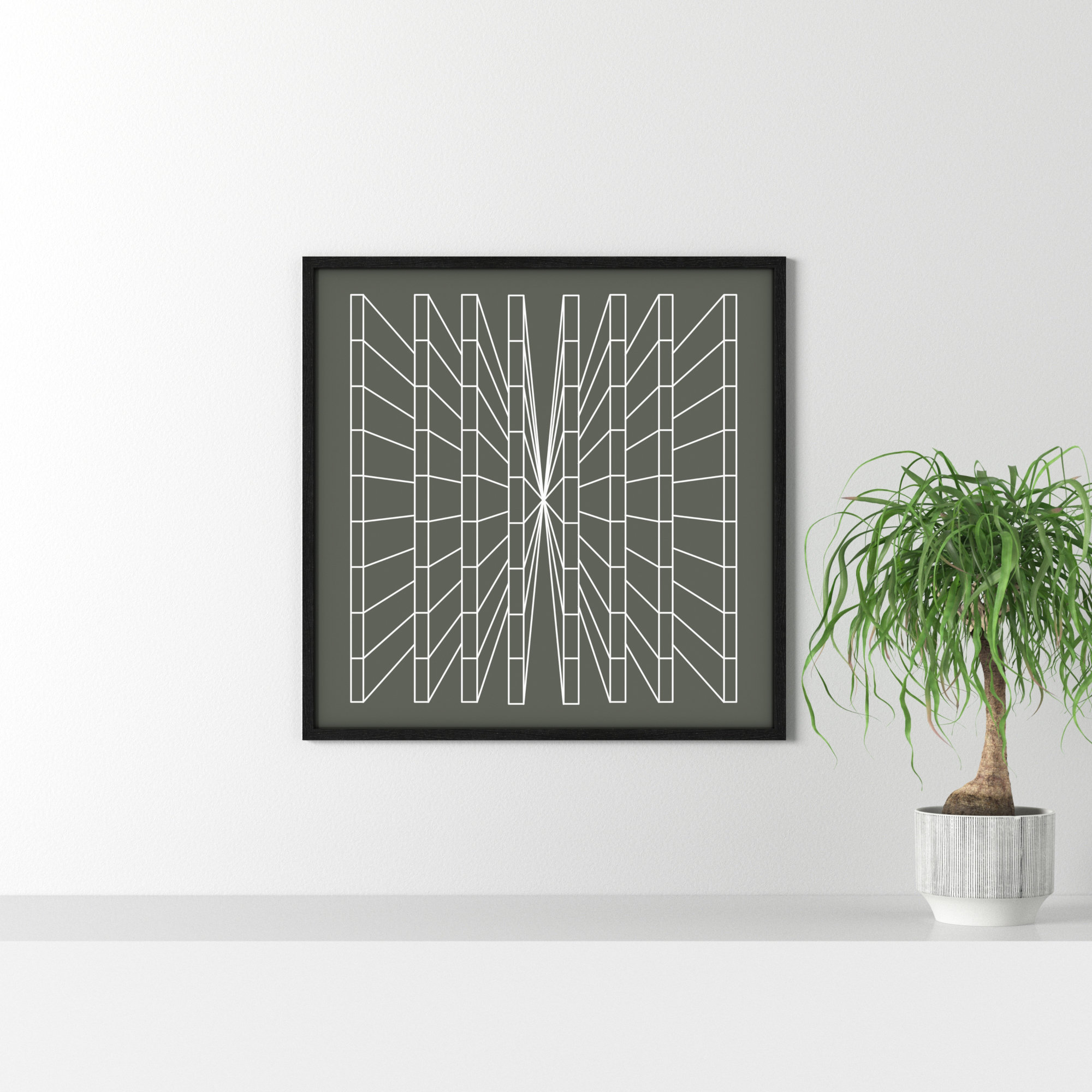 Olive Perspective by Sandi Hauanio, Black Wood Grain, 32" H x 32" W x 0.75" D